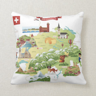 Schweitz tecknadkarta kudde