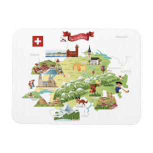 Schweitz tecknadkarta magnet