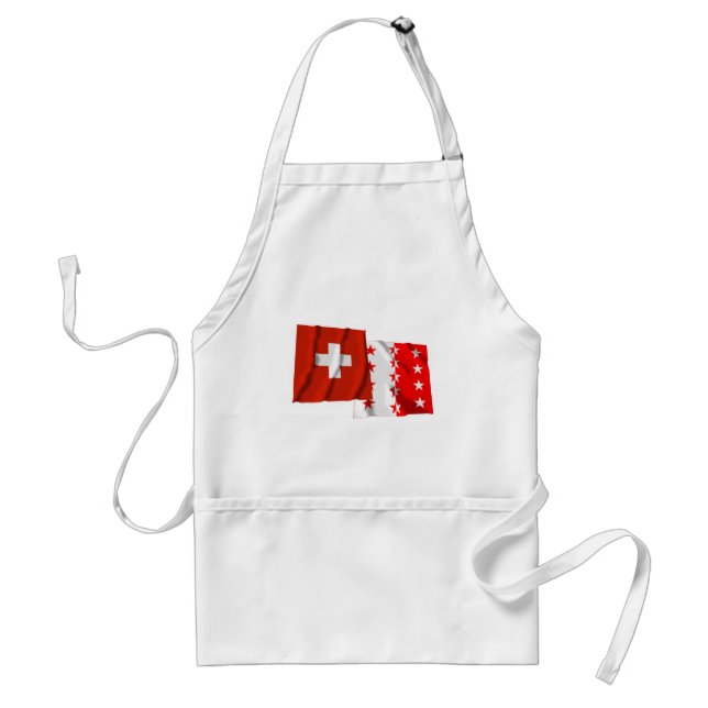 Schweitz & Valais som vinkar flaggor Förkläde (Framsidan)