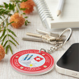 Schweivenir Red Acrylic Keychain