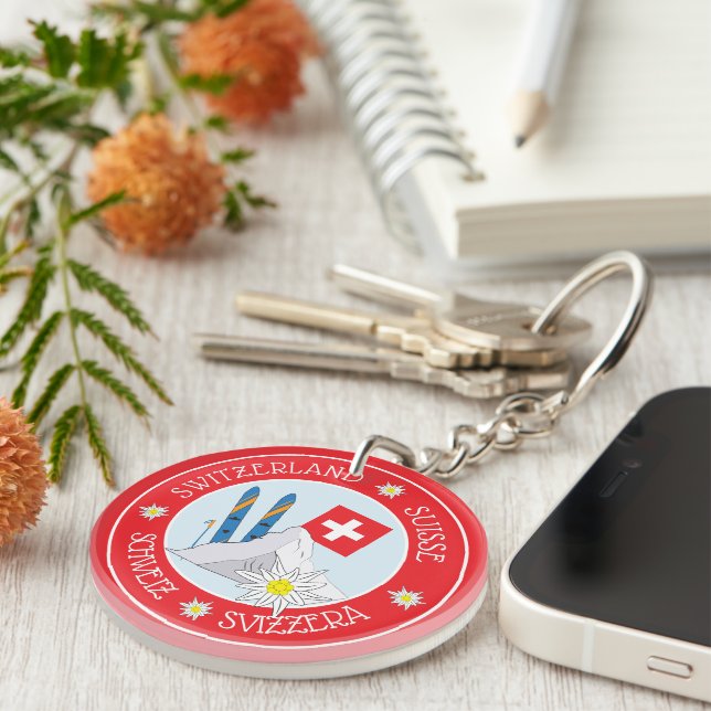 Schweivenir Red Acrylic Keychain (Högra Framsidan)