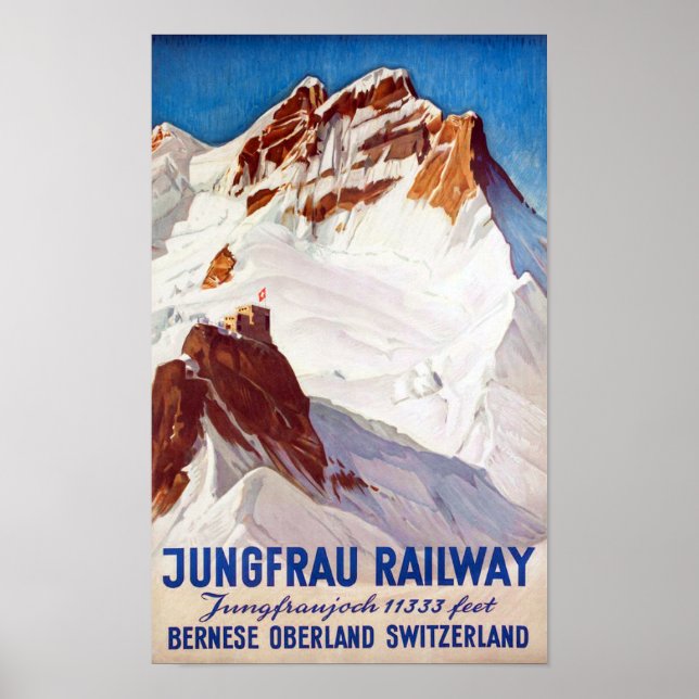" Schweiz: 1936 Berner Oberland - Jungbahn Reise Poster (Framsidan)
