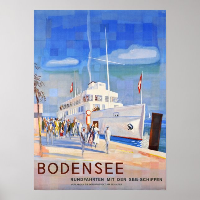 " Schweiz. 1948 - SBB Bodensee Rundfahrten Reise Poster (Framsidan)