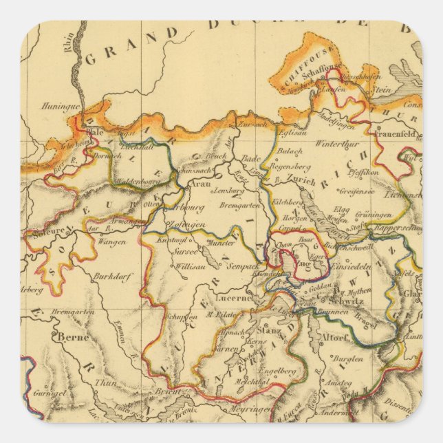Schweiz 19 fyrkantigt klistermärke (Framsida)