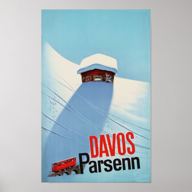 " Schweiz: 2022/heute - Davos Parsenn Bahn Reise Poster (Framsidan)