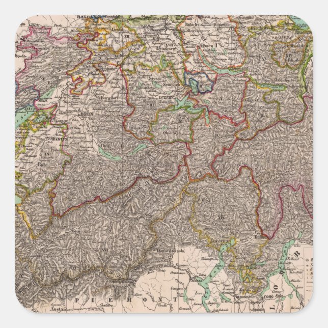 Schweiz 22 fyrkantigt klistermärke (Framsida)