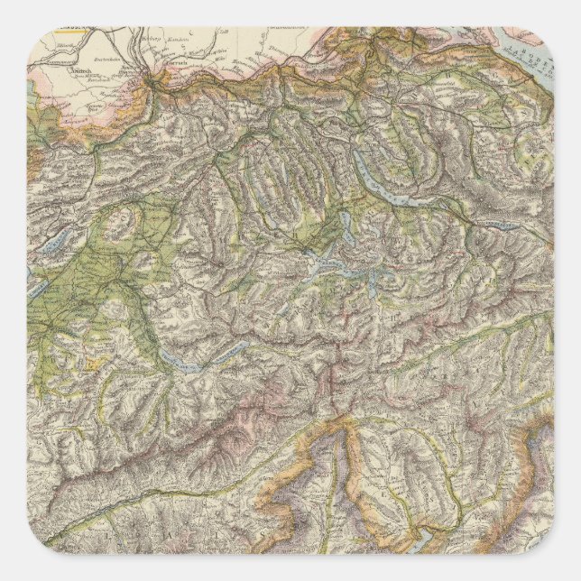 Schweiz 3 fyrkantigt klistermärke (Framsida)