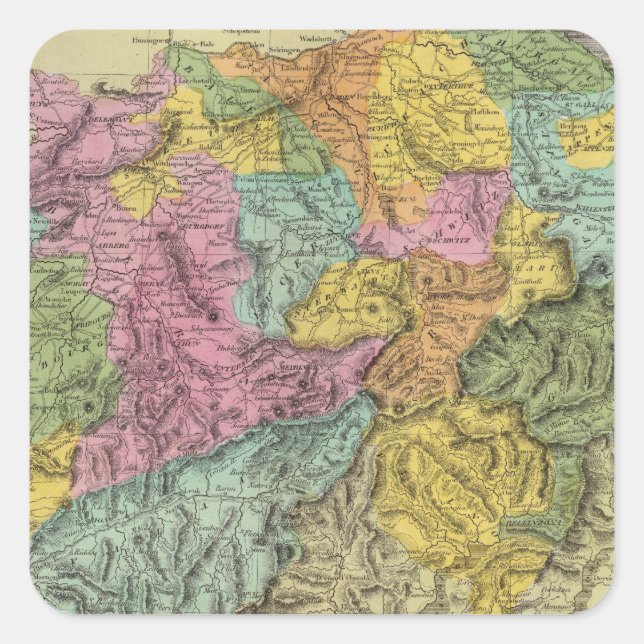 Schweiz 6 fyrkantigt klistermärke (Framsida)