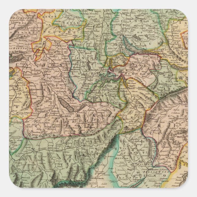 Schweiz 8 fyrkantigt klistermärke (Framsida)