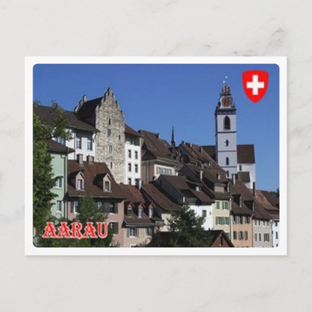 Schweiz - Aarau Vykort (Framsida)