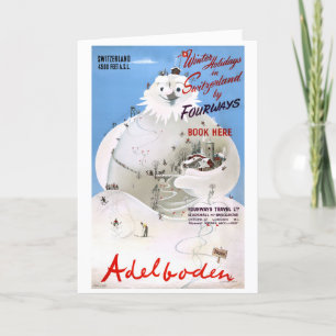 Schweiz Adelboden Vintage resor Poster Kort