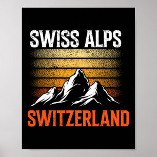 Schweiz Alpernas Vintage Skiing Mountain Swiss So Poster