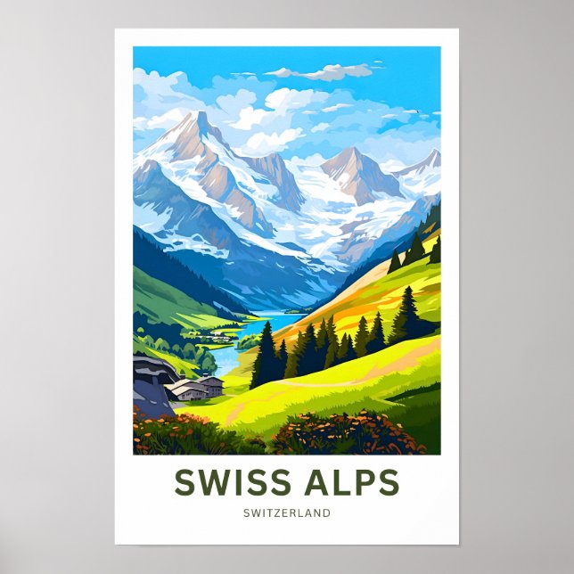 Schweiz Alpernor Schweiz Travel Print Poster (Framsidan)