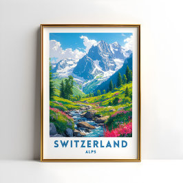 Schweiz Alpernor Travel Print Poster Wall Art