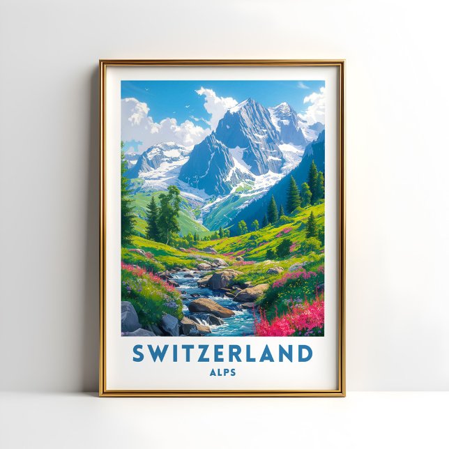 Schweiz Alpernor Travel Print Poster Wall Art (Skapare uppladdad)