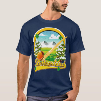 Schweiz alphorn-resande t shirt