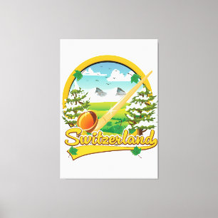 Schweiz alphorn retro rese logotyp canvastryck
