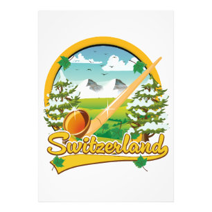 Schweiz alphorn retro rese logotyp fototryck