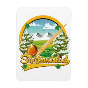 Schweiz alphorn retro reslogotyp magnet