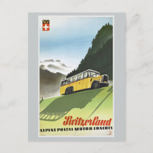 Schweiz Alpina Buss Vintage resor Vykort