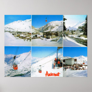 Schweiz, Andermatt vinterskidort Poster