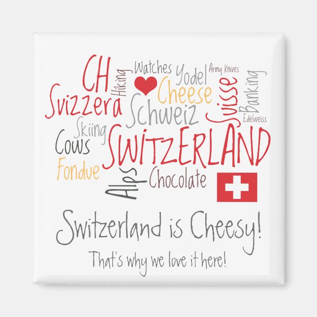 Schweiz är Cheesy: för Fondue Älskare! Magnet (Framsidan)