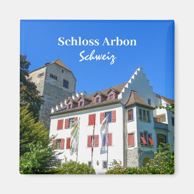 Schweiz Arbon Castle Souvenir Magnet (Framsidan)