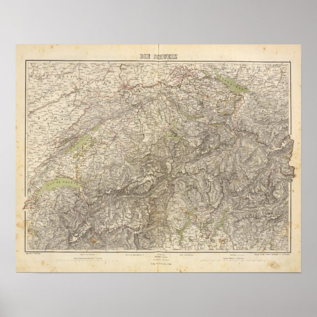 Schweiz Atlas Karta Poster (Framsidan)