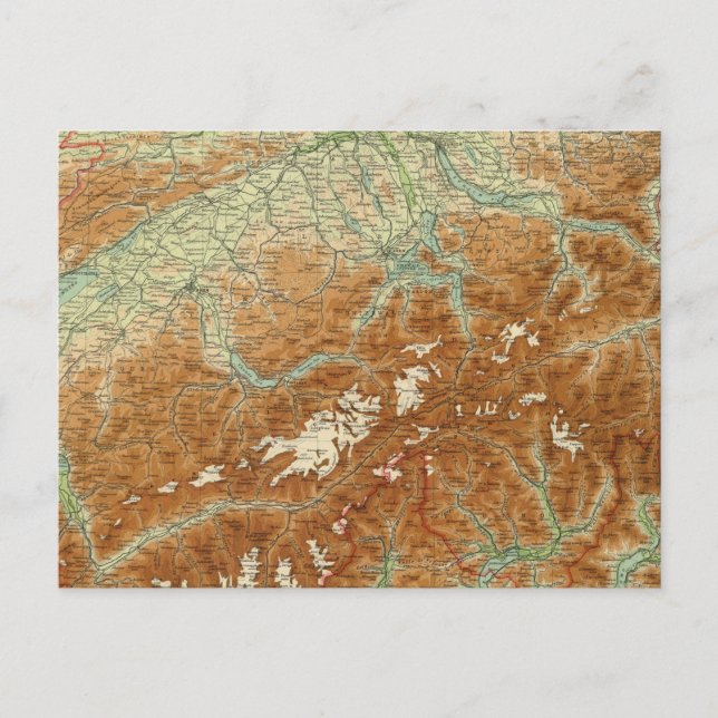 Schweiz Atlas Karta Vykort (Framsida)