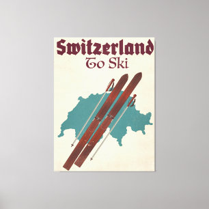 Schweiz att åka skidor canvastryck