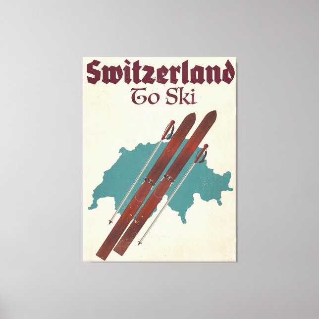 Schweiz att åka skidor canvastryck (Framsida)