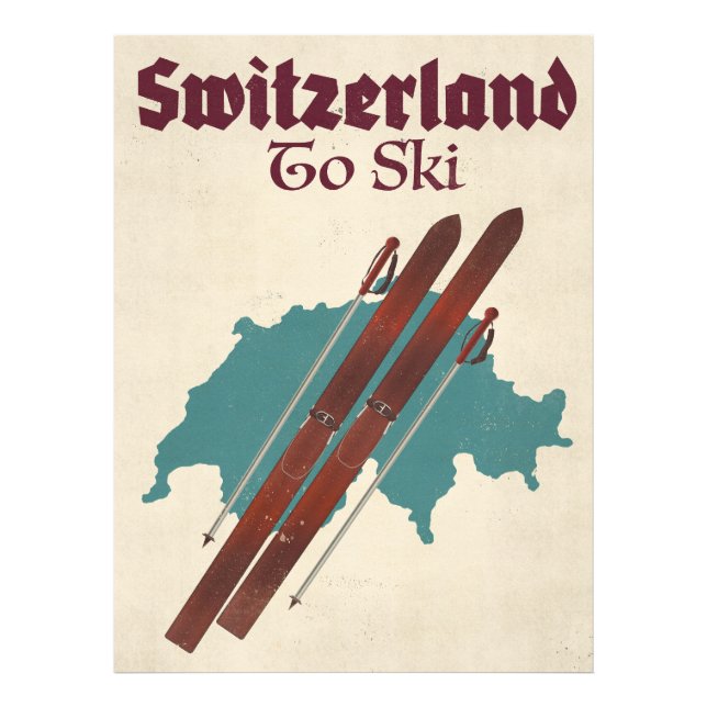 Schweiz att åka skidor fototryck (Framsidan)