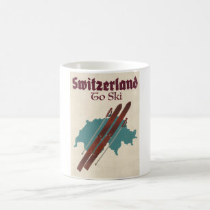 Schweiz att åka skidor kaffemugg