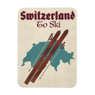 Schweiz att åka skidor magnet