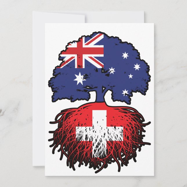 Schweiz Australiska Australiens Träd Roots Inbjudningar (Framsida)
