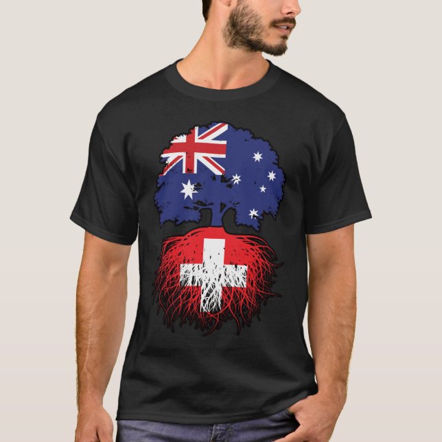 Schweiz Australiska Australiens Träd Roots T Shirt (Framsida)
