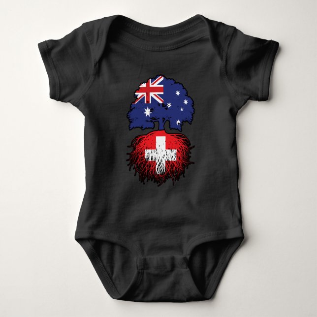 Schweiz Australiska Australiens Träd Roots T Shirt (Framsida)