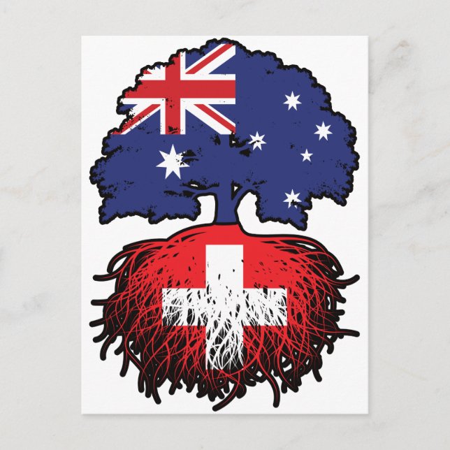 Schweiz Australiska Australiens Träd Roots Vykort (Framsida)