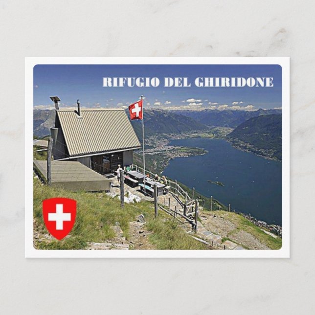 Schweiz - bergsrekreation i Ghiridon - Vykort (Framsida)
