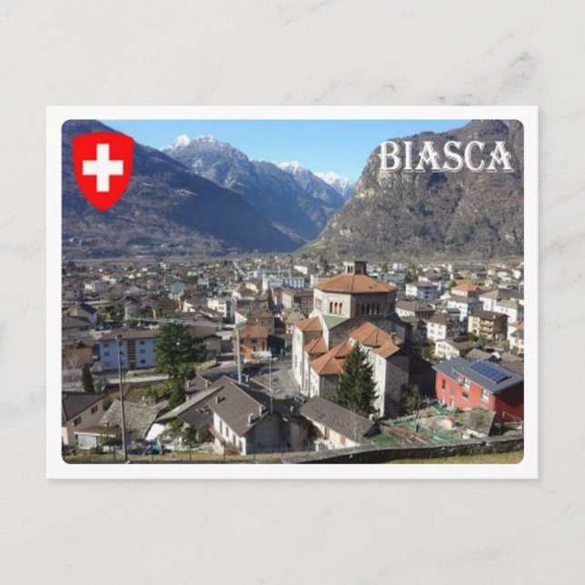 Schweiz - Biasca - Vykort (Framsida)