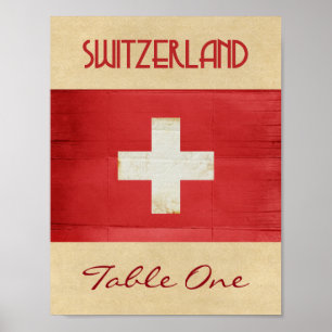 Schweiz Bordsnummer Poster