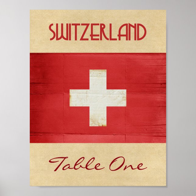 Schweiz Bordsnummer Poster (Framsidan)