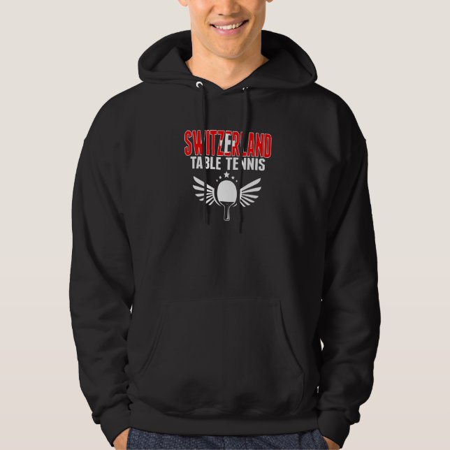 Schweiz Bordtennis   Schweiz Pingis Stöd Hoodie (Framsida)