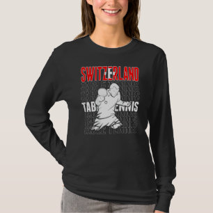 Schweiz Bordtennis Stöd Schweiz Pingis T Shirt