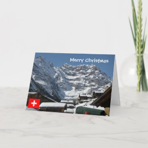 Schweiz, byn under berget helgkort