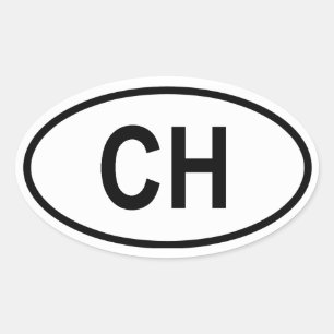 Schweiz ’CH’ Ovalt Klistermärke