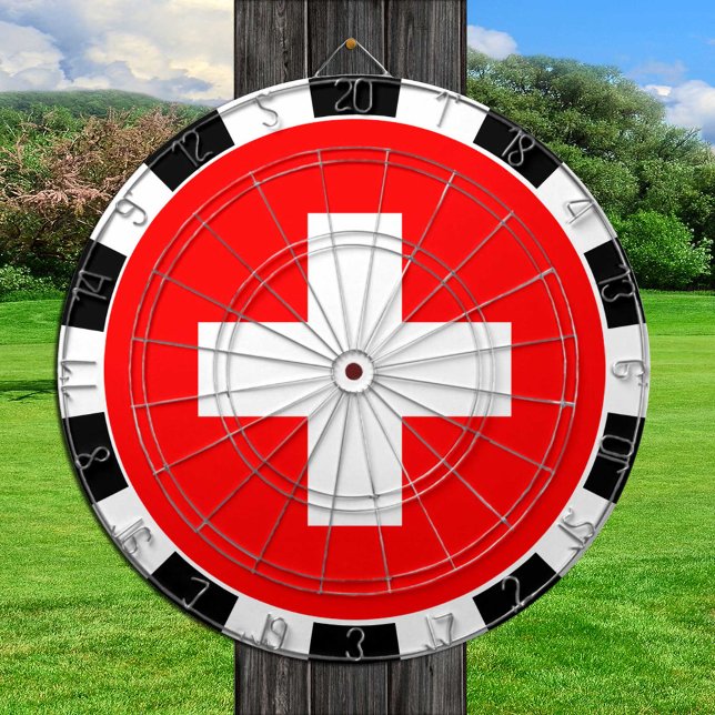 Schweiz Dartboard och schweiziska Flagga/spel boar Darttavla (Skapare uppladdad)