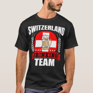 Schweiz Drinking Team Funny Swiss Flagga Beer T Shirt