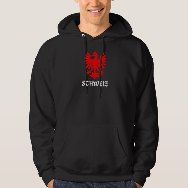 Schweiz Eagle Swiss Flagga Pride Hoodie (Framsida)