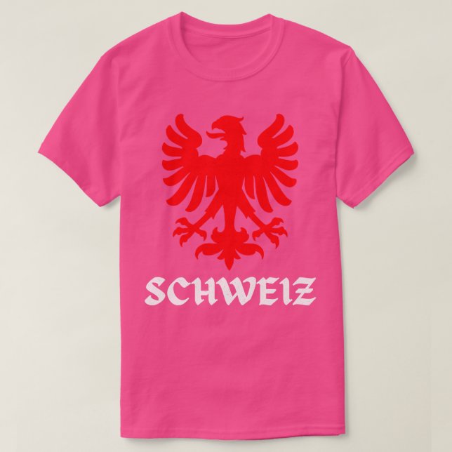 Schweiz Eagle Swiss Flagga Pride T Shirt (Design framsida)
